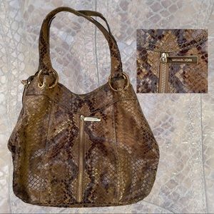 Cognac & Tan Snakeskin Michael Kors Purse